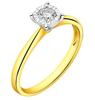 Pierścionek złoty DIAMENT żółte złoto, diament, zwężany. Złoto i brylanty to wyjątkowe połączenie, które kobiety wprost uwielbiają.-002.jpg